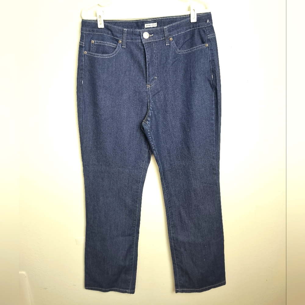 Basic Editions Modern Bootcut Denim Pant Women's Size 12 Average Dark Wash Casua